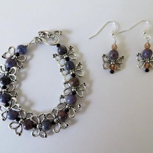 Pewter Butterfly Jewelry set